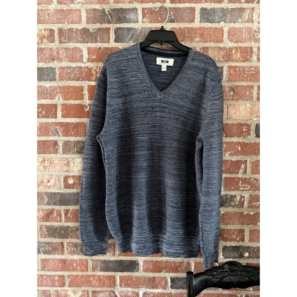 Joseph Abboud Extra Fine Cotton Blend V-Neck LS‎ Sweater Dark Mens Large